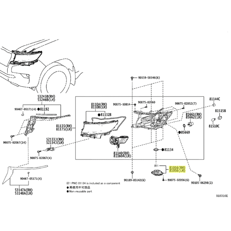 Computer Sub-Assy, Headlamp