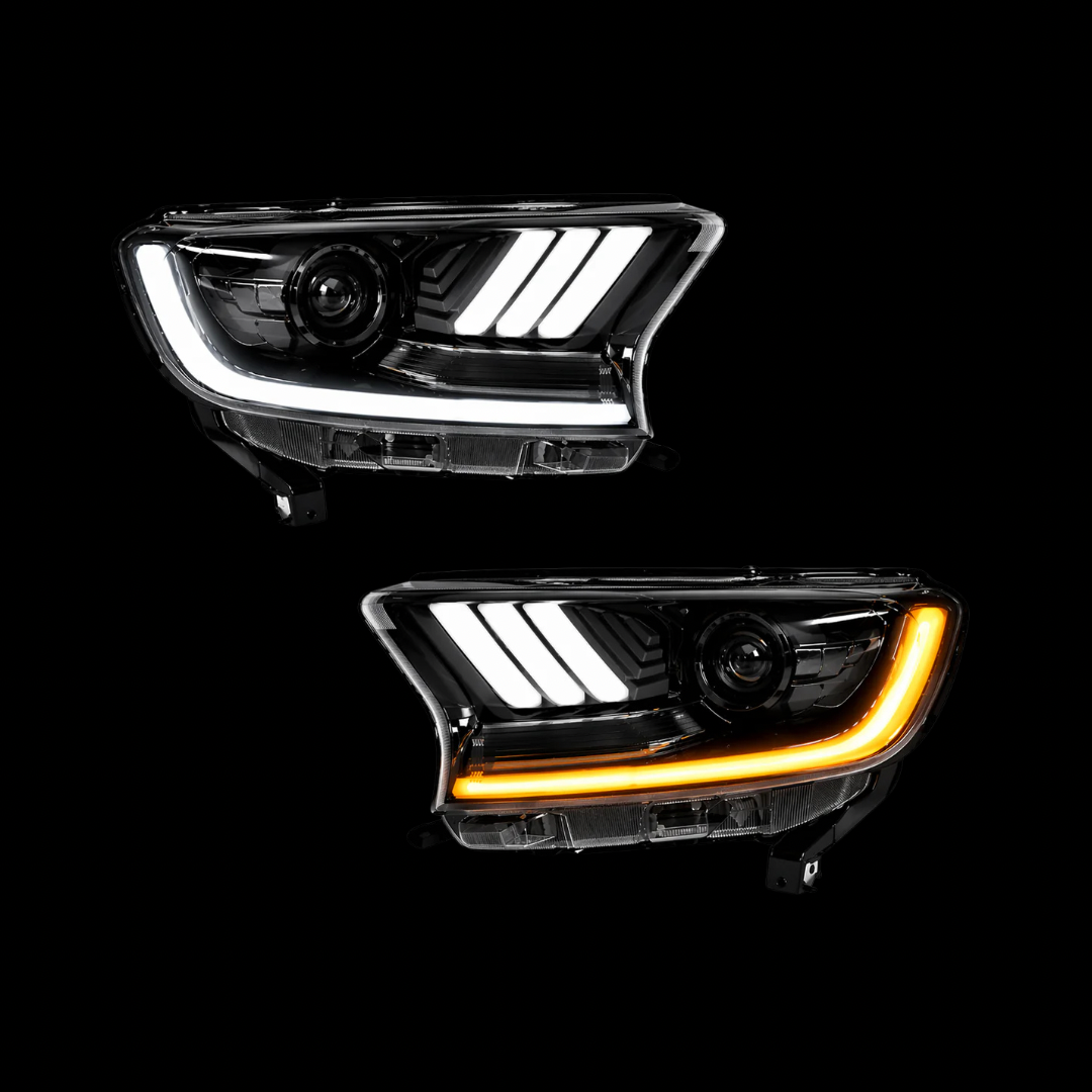 LED Mustang Style Headlight Set For 2015-2022 Ford Ranger PX2 PX3 / T7 T8